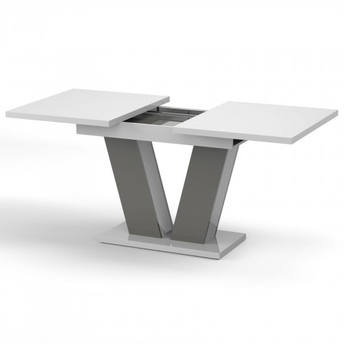Обідній розсувний стіл Неман РОЙ МДФ Білий/Сірий глянець