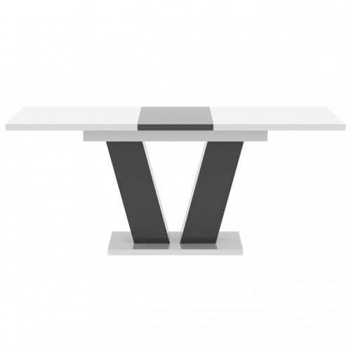 Обідній розсувний стіл Неман РОЙ МДФ Білий/Сірий глянець