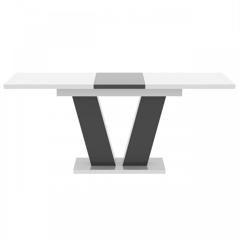 Обідній розсувний стіл Неман РОЙ МДФ Білий/Сірий глянець