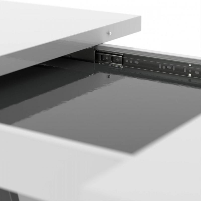 Обідній розсувний стіл Неман РОЙ МДФ Білий/Сірий глянець