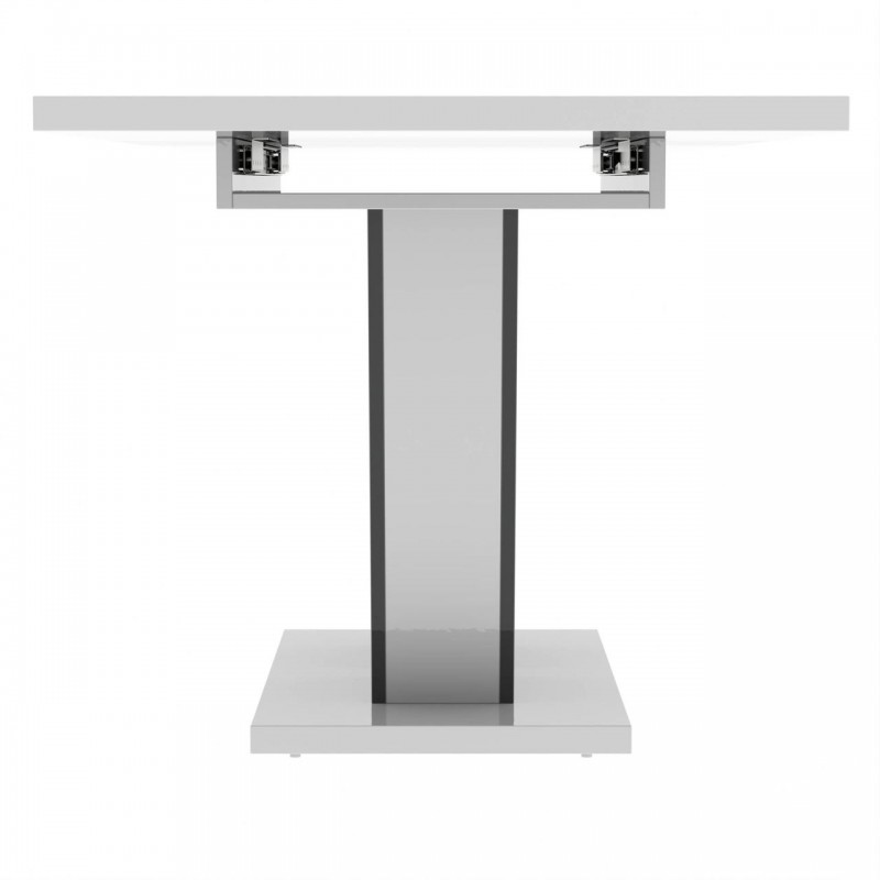 Обідній розсувний стіл Неман РОЙ МДФ Білий/Сірий глянець