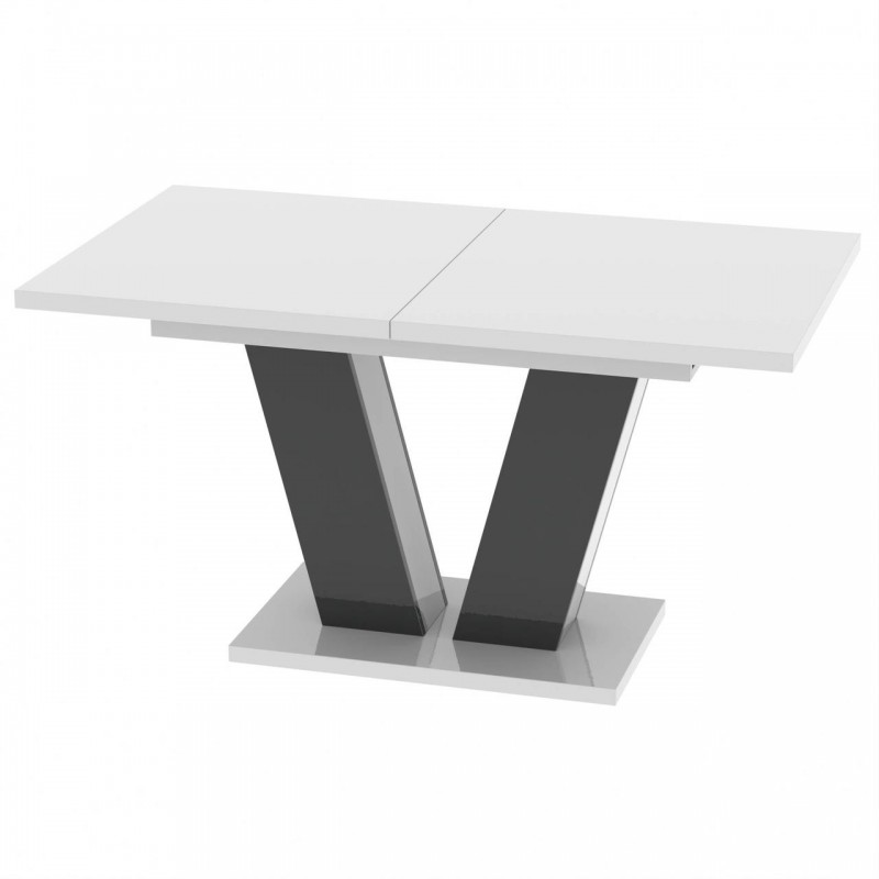 Обідній розсувний стіл Неман РОЙ МДФ Білий/Сірий глянець