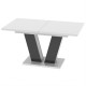 Обідній розсувний стіл Неман РОЙ МДФ Білий/Сірий глянець