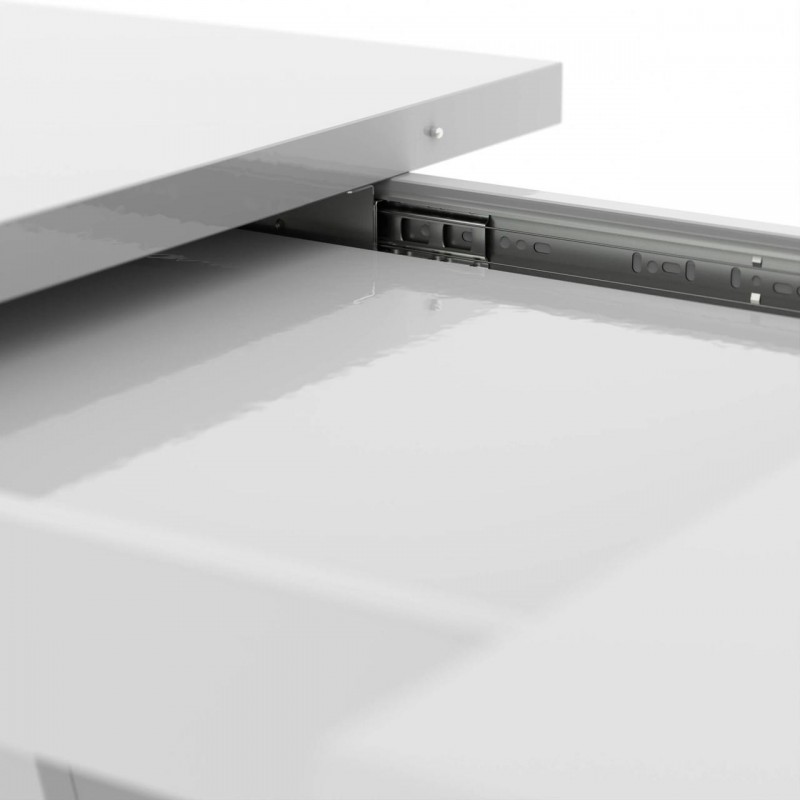 Обідній розсувний стіл Неман РОЙ МДФ Білий глянець