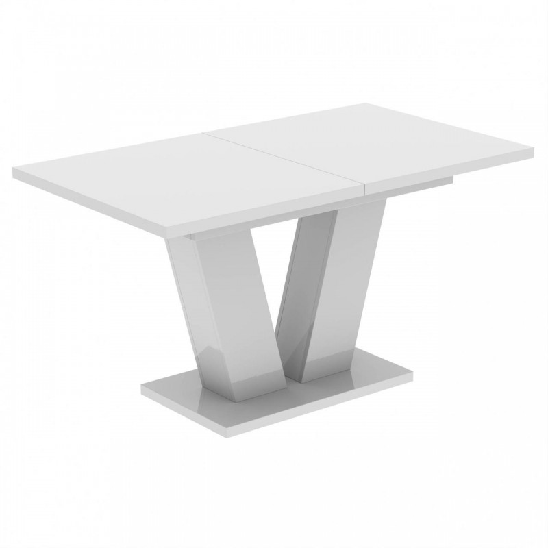 Обідній розсувний стіл Неман РОЙ МДФ Білий глянець