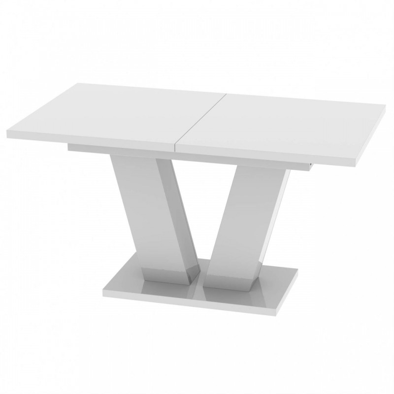 Обідній розсувний стіл Неман РОЙ МДФ Білий глянець