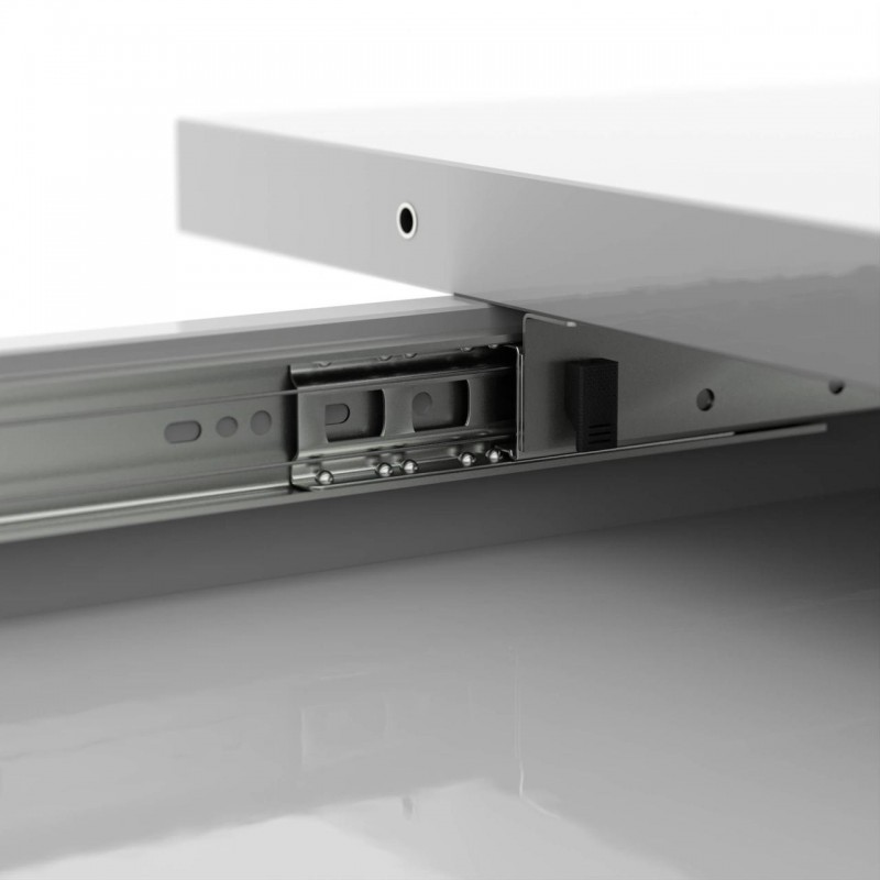 Обідній розсувний стіл Неман ТРІОН МДФ Білий/Чорний глянець