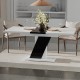 Обідній розсувний стіл Неман ТРІОН МДФ Білий/Чорний глянець