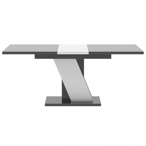 Обідній розсувний стіл Неман ТРІОН МДФ Сірий/Білий глянець