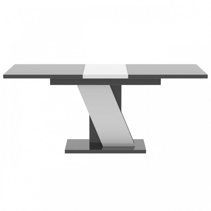 Обідній розсувний стіл Неман ТРІОН МДФ Сірий/Білий глянець