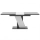 Обідній розсувний стіл Неман ТРІОН МДФ Сірий/Білий глянець