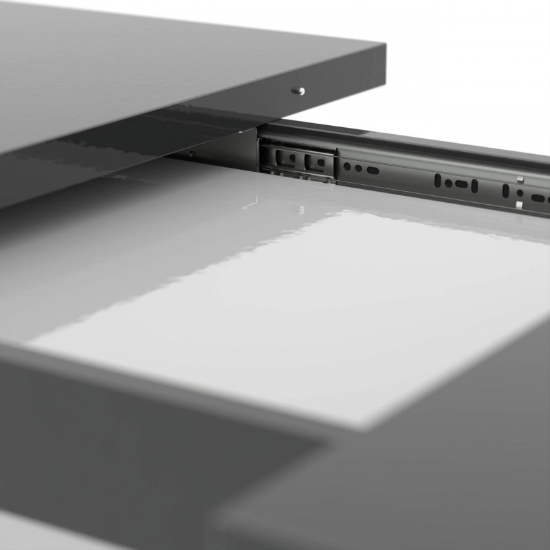 Обідній розсувний стіл Неман ТРІОН МДФ Сірий/Білий глянець