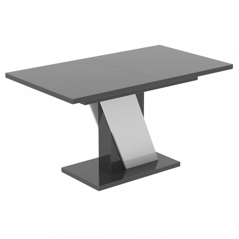 Обідній розсувний стіл Неман ТРІОН МДФ Сірий/Білий глянець