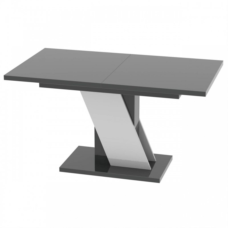 Обідній розсувний стіл Неман ТРІОН МДФ Сірий/Білий глянець