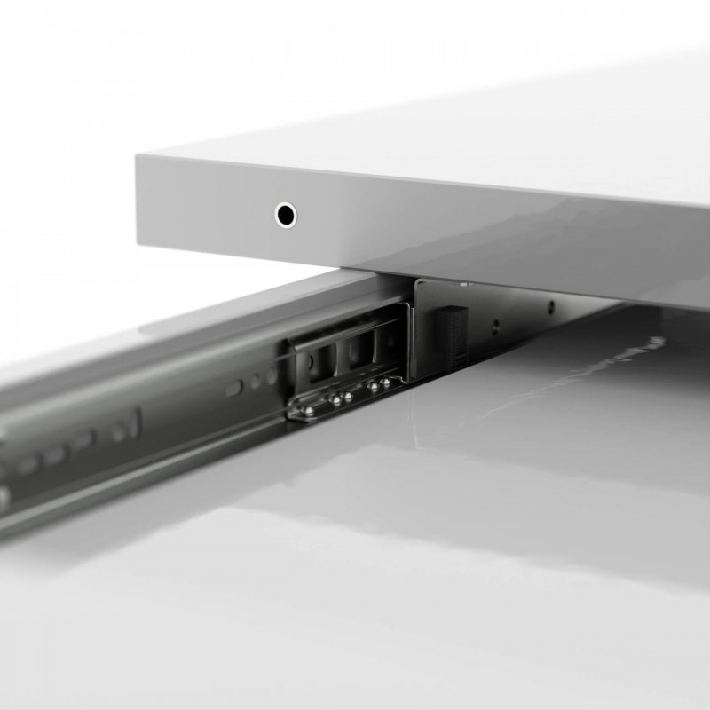 Обідній розсувний стіл Неман ТВІСТ МДФ Білий глянець