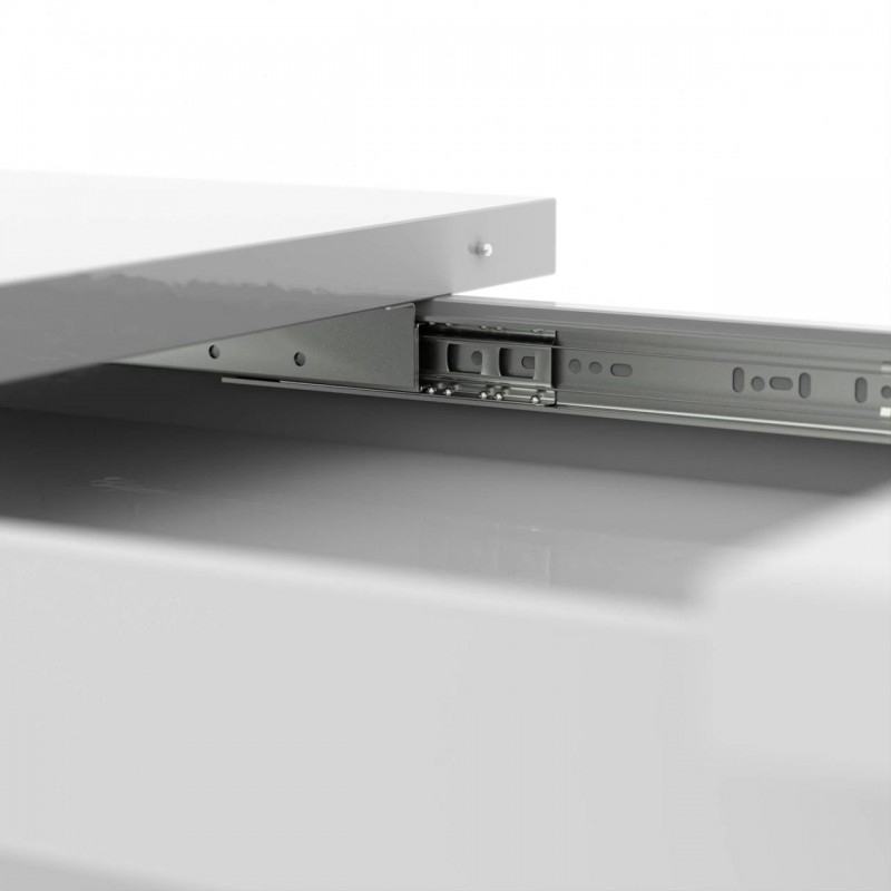 Обідній розсувний стіл Неман ТВІСТ МДФ Білий глянець