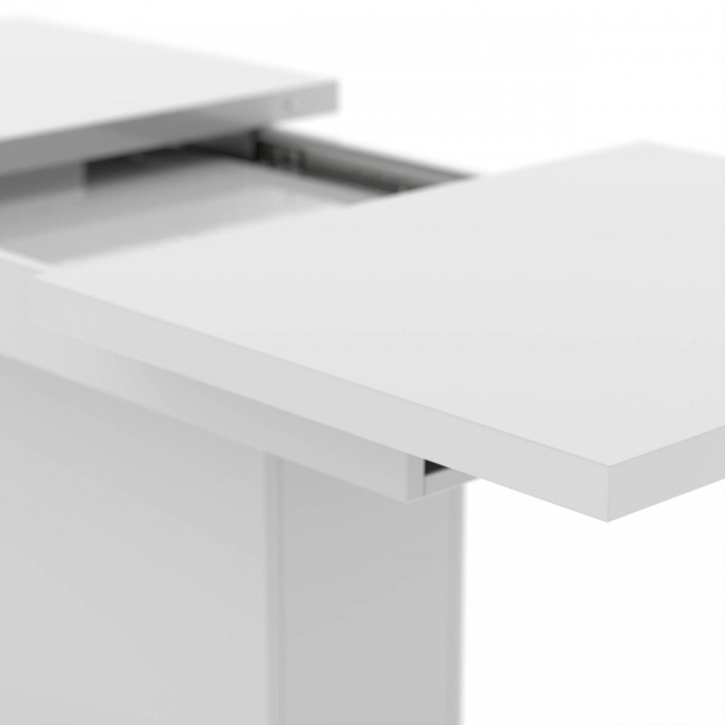 Обідній розсувний стіл Неман ТВІСТ МДФ Білий глянець