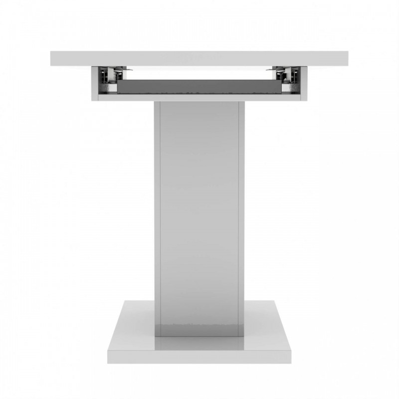 Обідній розсувний стіл Неман ТВІСТ МДФ Білий глянець