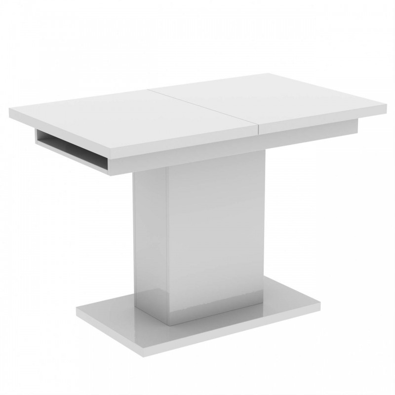 Обідній розсувний стіл Неман ТВІСТ МДФ Білий глянець
