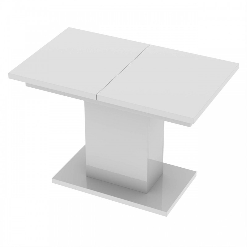 Обідній розсувний стіл Неман ТВІСТ МДФ Білий глянець