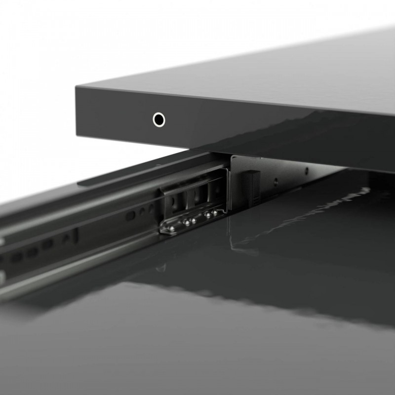 Обідній розсувний стіл Неман ТВІСТ МДФ Сірий глянець