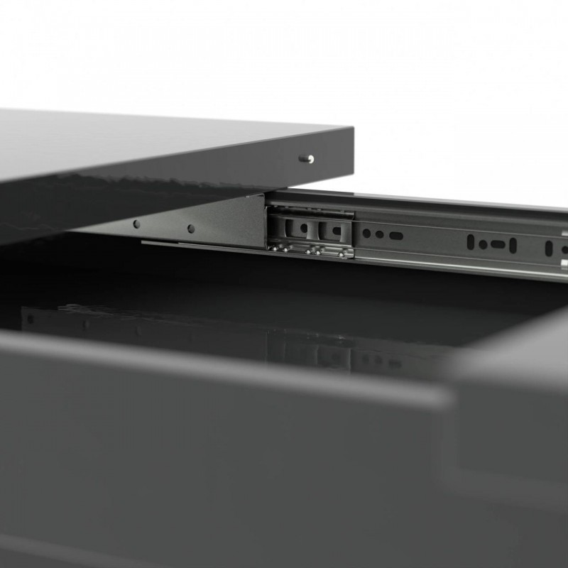 Обідній розсувний стіл Неман ТВІСТ МДФ Сірий глянець