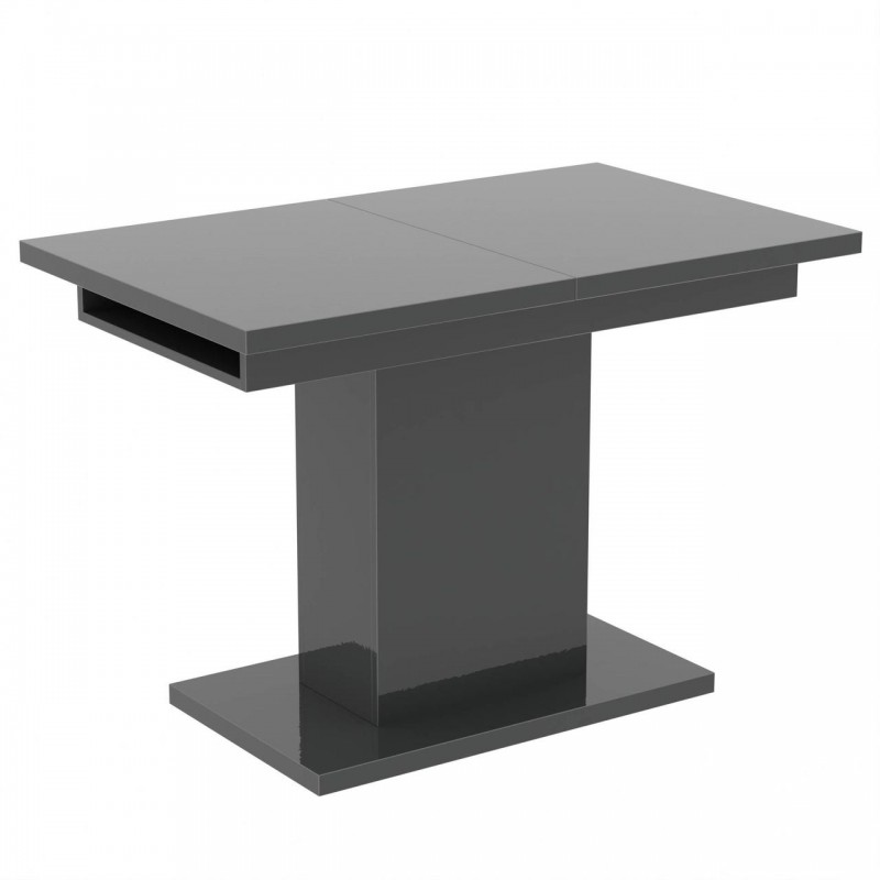 Обідній розсувний стіл Неман ТВІСТ МДФ Сірий глянець