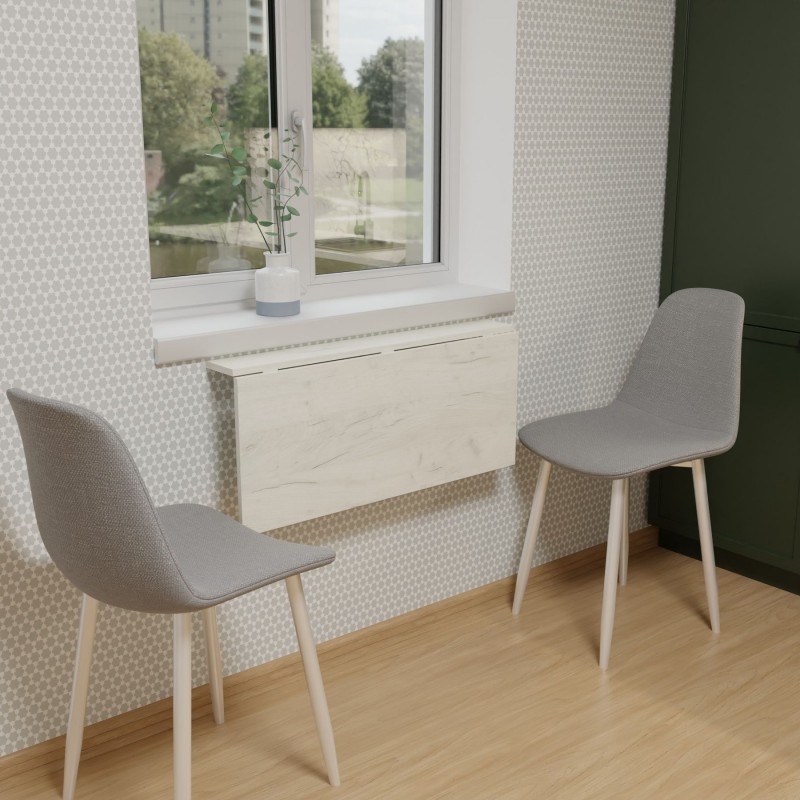 Обідній стіл-трансформер Неман МІНІ Дуб крафт білий/Білий