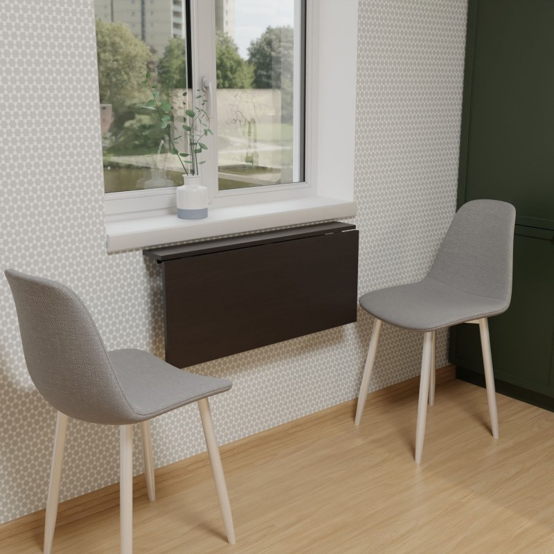 Обідній стіл-трансформер Неман МІНІ Венге/Чорний