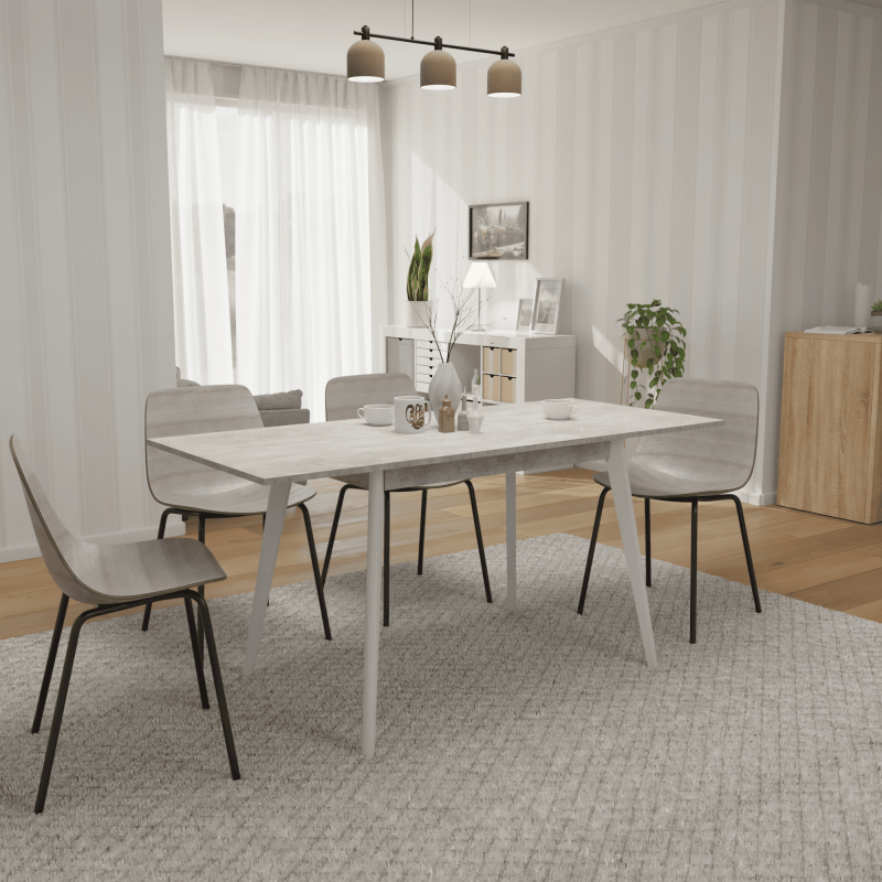 Розкладний стіл Неман БОН 1180х680 Бетон/Білий