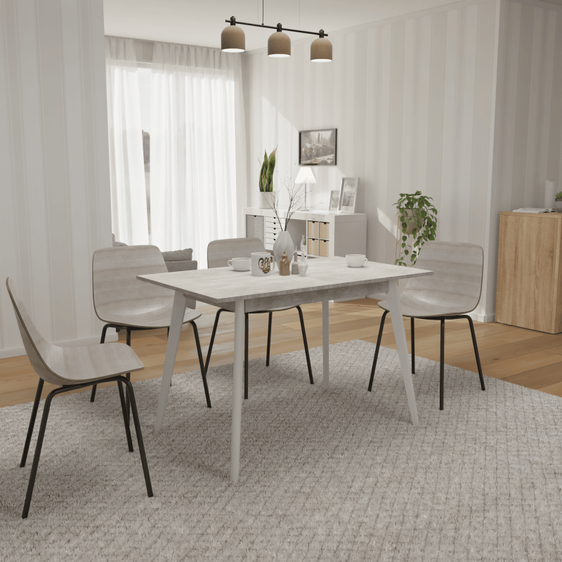 Розкладний стіл Неман БОН 1180х680 Бетон/Білий