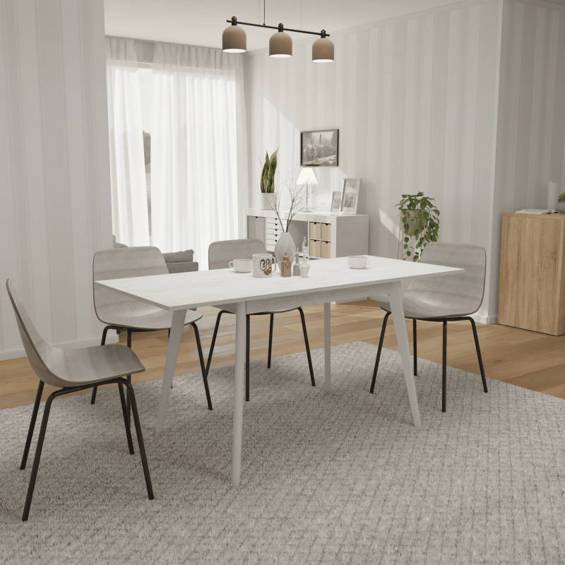 Розкладний стіл Неман БОН 1180х680 Дуб крафт білий/Білий