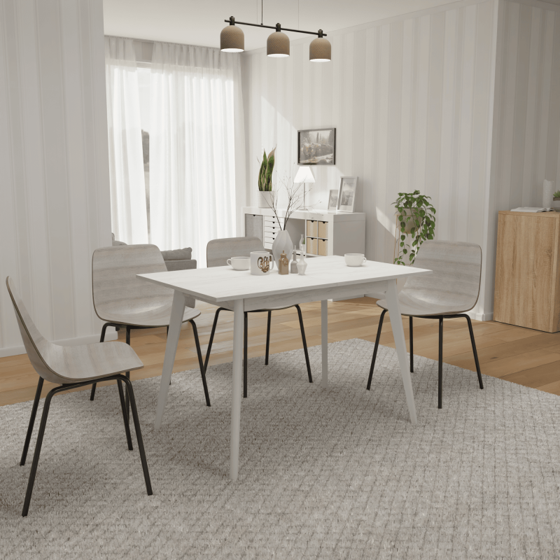 Розкладний стіл Неман БОН 1180х680 Дуб крафт білий/Білий