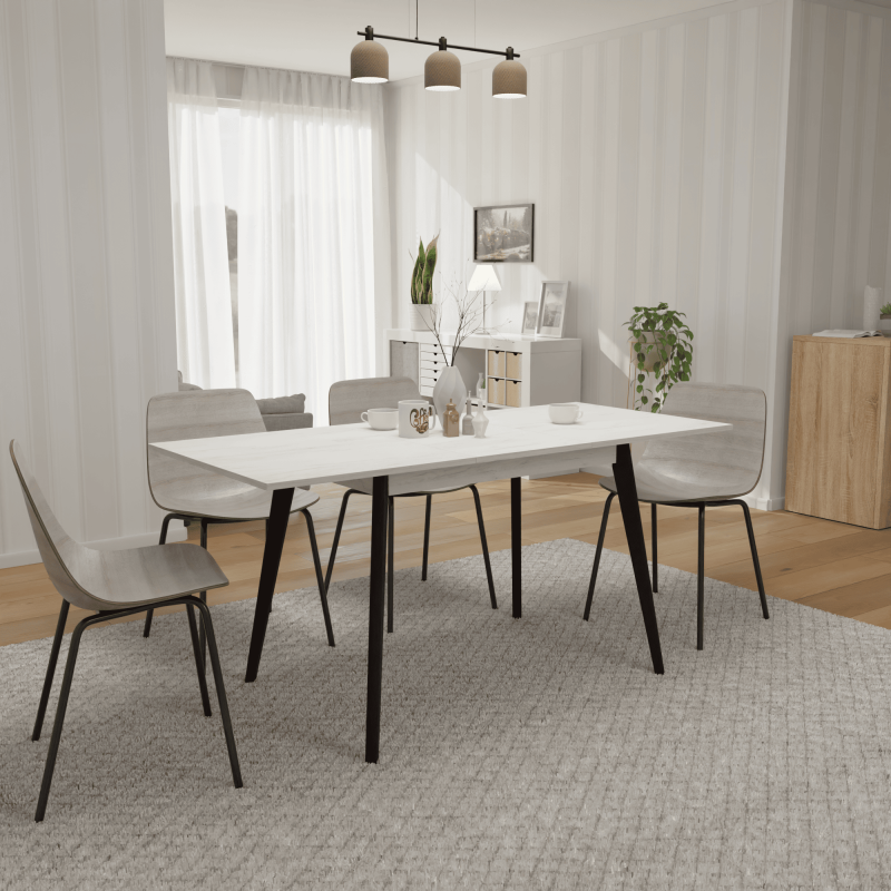 Розкладний стіл Неман БОН 1180х680 Дуб крафт білий/Венге