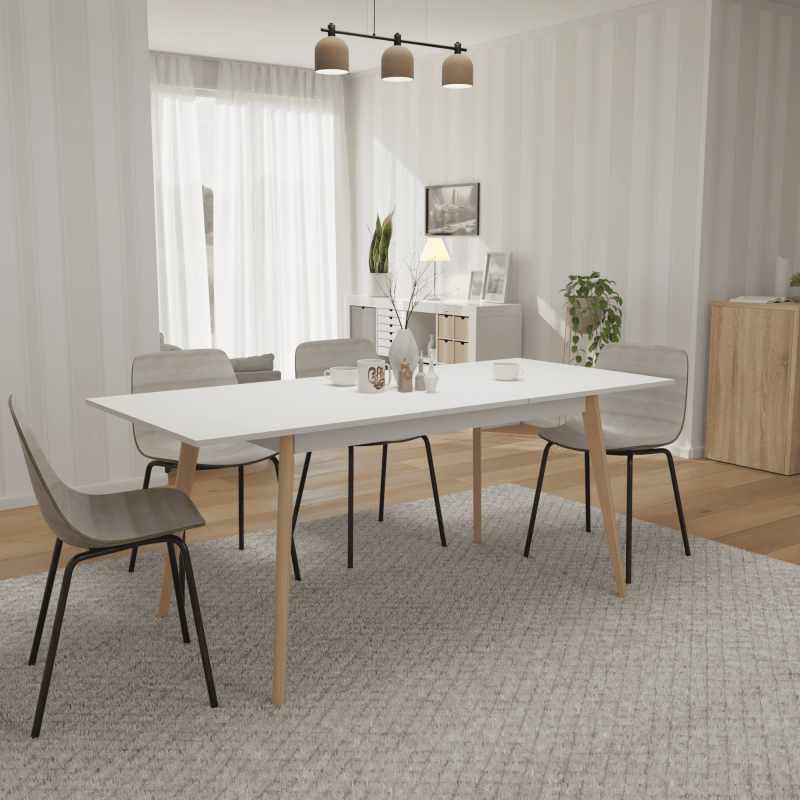 Розкладний стіл Неман БОН 1380х780 Білий/Лак