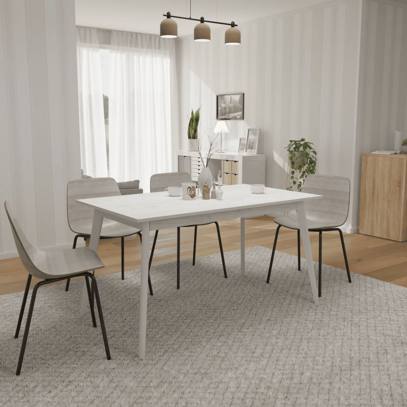 Розкладний стіл Неман БОН 1380х780 Дуб крафт білий/Білий