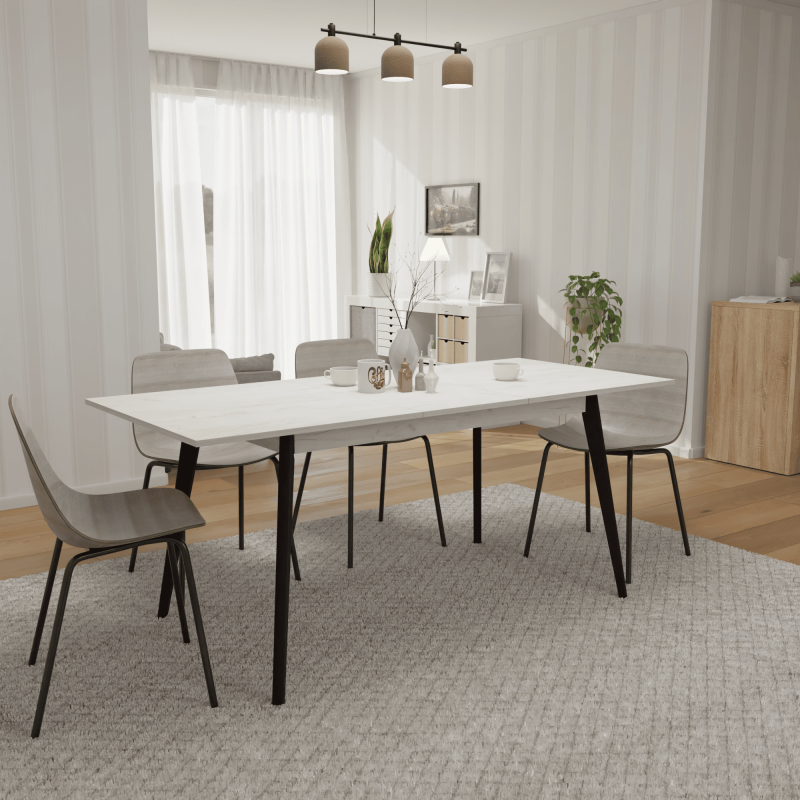 Розкладний стіл Неман БОН 1380х780 Дуб крафт білий/Венге