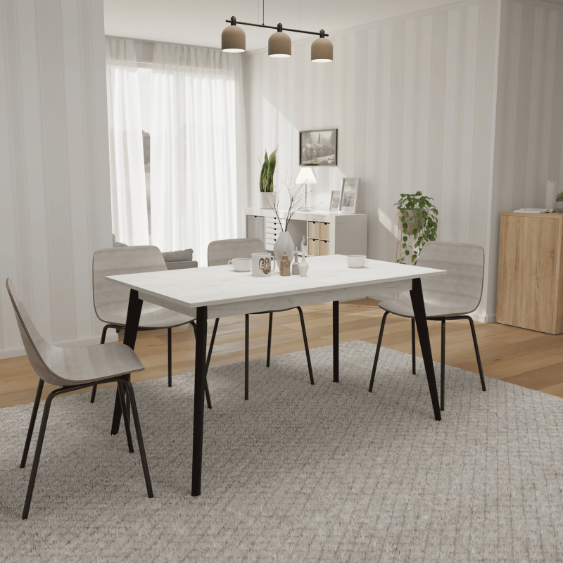 Розкладний стіл Неман БОН 1380х780 Дуб крафт білий/Венге