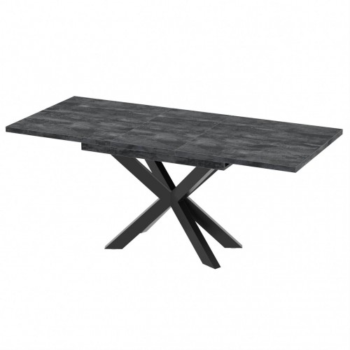 Розсувний обідній стіл СПАЙДЕР ДСП Вугільний камінь/Чорний