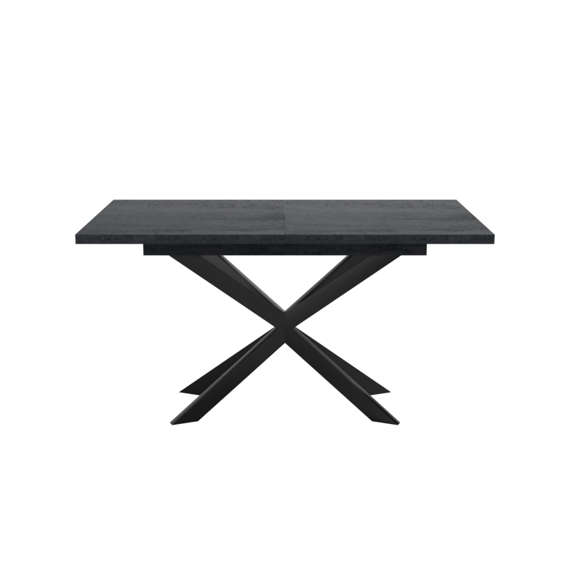 Розсувний обідній стіл СПАЙДЕР ДСП Вугільний камінь/Чорний 1400x800