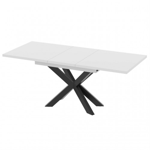 Розсувний обідній стіл СПАЙДЕР МДФ Білий глянець/Чорний