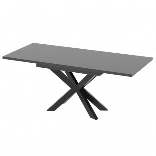 Розсувний обідній стіл СПАЙДЕР МДФ Сірий глянець/Чорний