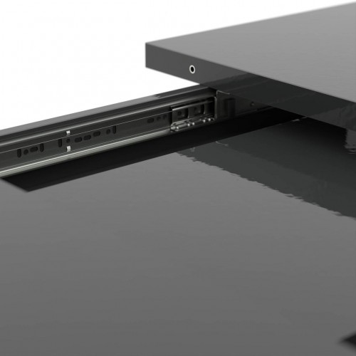 Розсувний обідній стіл СПАЙДЕР МДФ Сірий глянець/Чорний