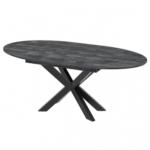 Розсувний обідній стіл СПАЙДЕР ОВАЛ ДСП Вугільний камінь