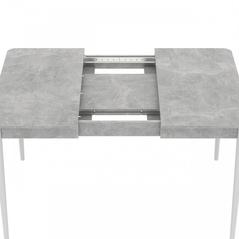 Розсувний стіл Неман МОНО квадрат Бетон/Білий