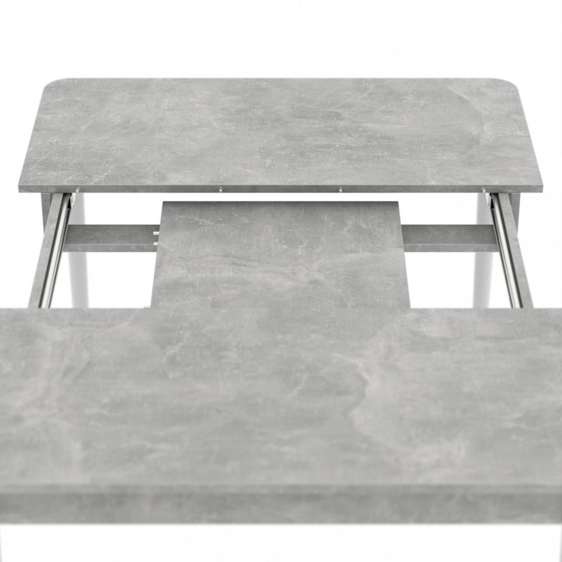 Розсувний стіл Неман МОНО квадрат Бетон/Білий