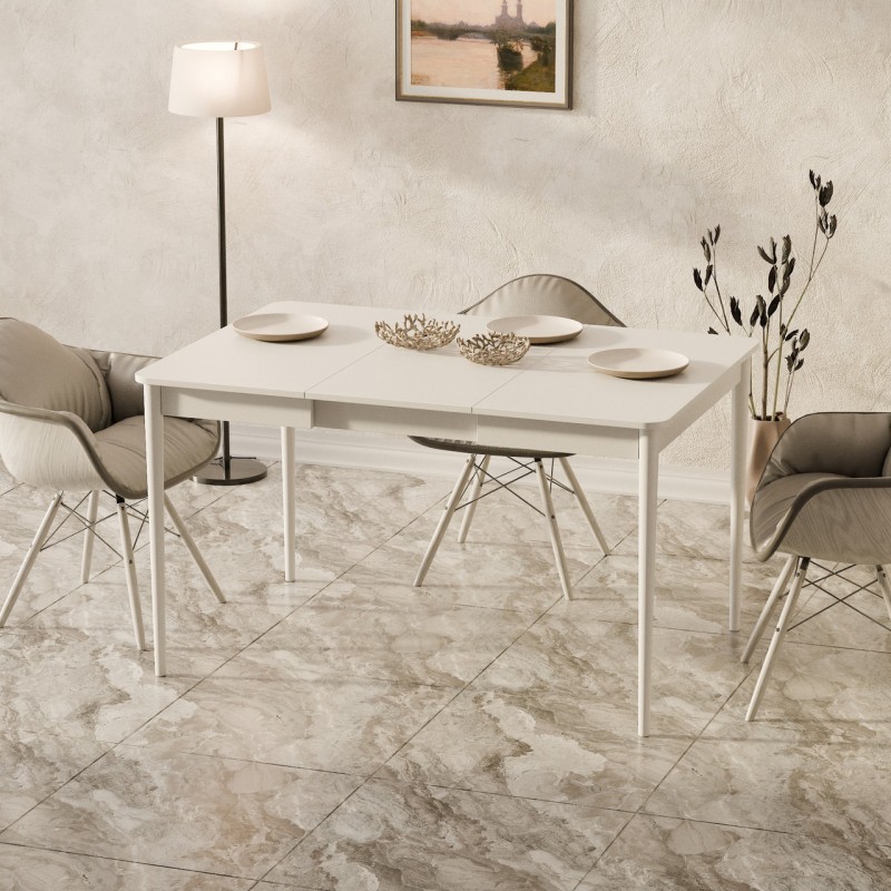 Розсувний стіл Неман МОНО квадрат Білий/Білий