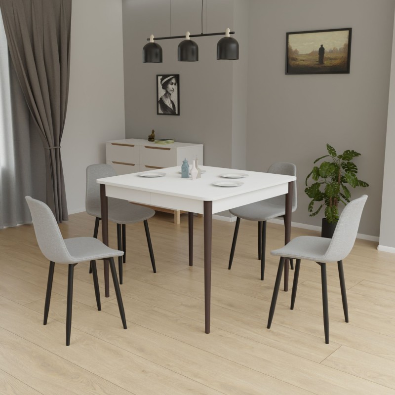 Розсувний стіл Неман МОНО квадрат Білий/Венге