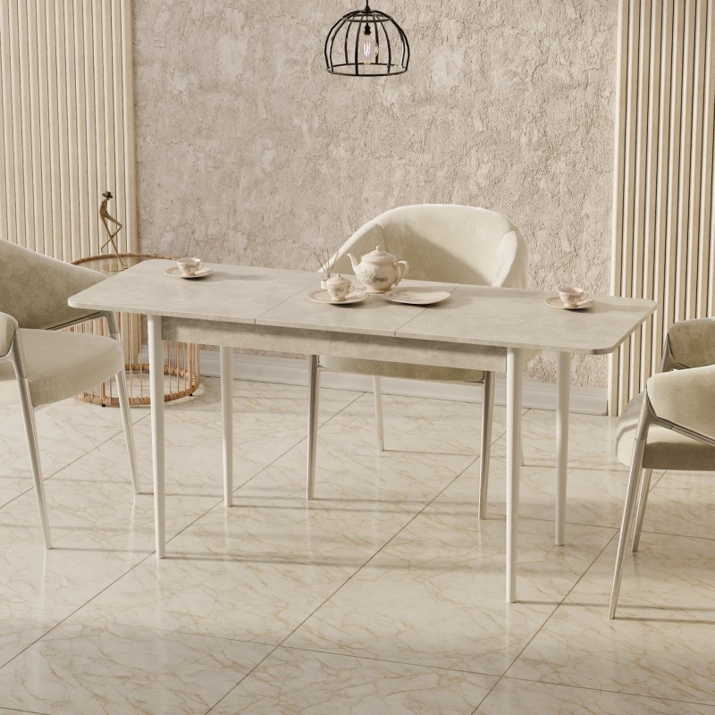 Розсувний стіл Неман МОНО прямокутний Бетон/Білий