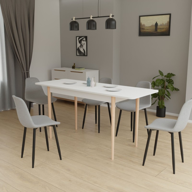 Розсувний стіл Неман МОНО прямокутний Білий/Лак